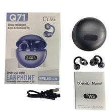 Load image into Gallery viewer, Wireless Open-ear Headphone, TWS Earbuds with Charging Case, Stereo Sound Earphone for Android & Iphone, Bluetooth-compatible Earbuds for Sports, Sports Earphones Case,Purple Audio Earbuds Gift,