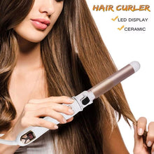 Load image into Gallery viewer, Automatic Rotating Hair Curler, hair waver, 28MM Self Curling Wand Iron with LCD Display 100-230℃, Instant Heat Ionic Curling Iron, Comfort Hair Styling Tool for Home & Salon Use, Hairdressing Tool for Gifts, for Beach Waves Pink