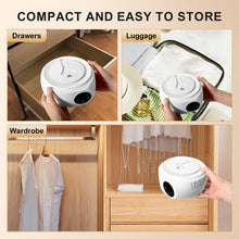 Load image into Gallery viewer, Portable Clothes Dryer, Electric Clothes Dryer, 600W Hanging Mini Heat Pump Dryer 360° Dimensional Drying with Timer for Light Clothes, Camping, Hotel, Apartment