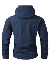 Load image into Gallery viewer, Men&#39;s Regular Fit Solid Zip Up Hooded Jacket, Casual Waterproof Windproof Long Sleeve Jacket for Daily Outdoor Wear, Men Clothing for Fall &amp; Winter
