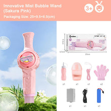 Load image into Gallery viewer, 2025 Trending Mist Bubble Wand – TikTok Viral Smoke Bubble Toy with LED &amp; Music, Summer Outdoor Magic Fun for Kids,Gift
