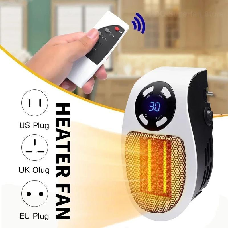 Portable Heater Electric Heater Plug-in Room Heater Home Appliance Heating Furnace Mini Radiator Remote Heating 500W