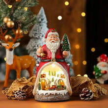 Load image into Gallery viewer, Christmas Santa Snowman Music Box, Village &amp; Rotating Train Decor, Musical Lights, Durable Resin Material, Hand-Painted Colors,USB &amp; Battery powred,Christmas present
