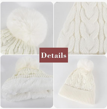 Load image into Gallery viewer, JCUK Newest Edition Women&#39;s Faux Fur Winter Pom Pom Hat SUPER SOFT SUPER COZY Plush warm lining inside
