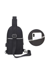 Load image into Gallery viewer, 1 Piece Unisex Simple Style Cartoon Pattern Zip-up Belted Sling Bag with USB &amp; Earphone Port, Casual Sportive Sling Bag, Fashionable Crossbody Chest Bag For Daily Use
