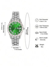Load image into Gallery viewer, Men’s Hip Hop Jewellery Gift Set – Rhinestone Watch  | Trendy Punk Style Accessories for Streetwear, Party, Birthday &amp; Christmas Gifts,For Boyfriend
