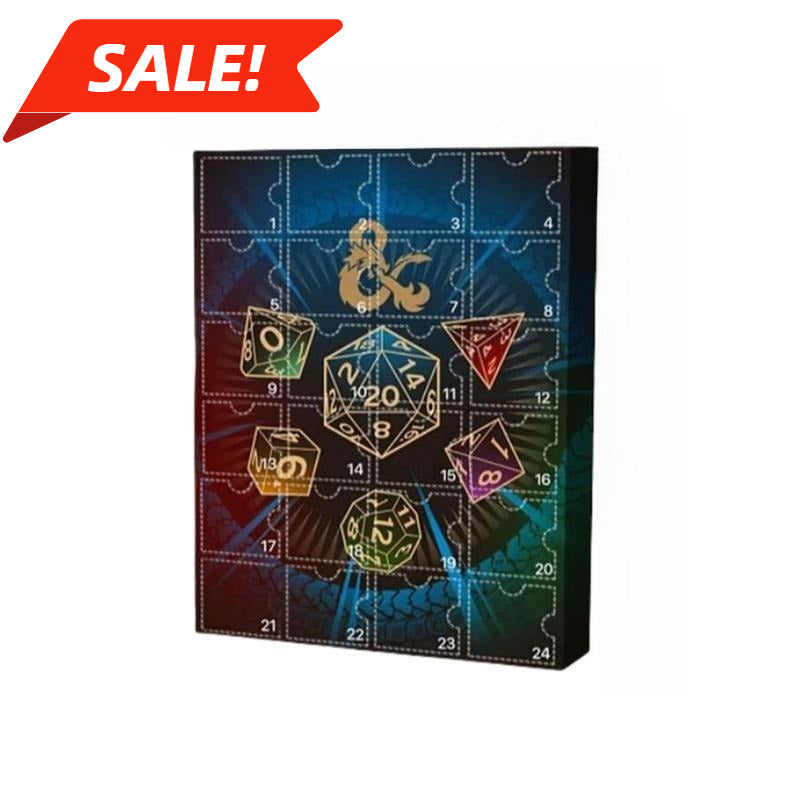 Dice Advent Calendar 2025 – 24 Polyhedral Dice Set for DND, RPG & Tabletop Games | Christmas Countdown Gift for Gamers, Men & Women,Christmas,Gift