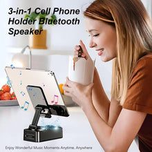Load image into Gallery viewer, 【NEW】Wireless Bluetooth Speaker with Phone Stand, HD Surround Sound, Wireless Speaker with Adjustable &amp; Foldable Phone Holder, 6H playback time, Compatible with iPhone/iPad/Samsung, etc.
