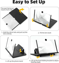 Load image into Gallery viewer, UK Premium 14 Inch Mobile Phone Screen Magnifier Stretch Design 3D HD Mobile Phone Magnification Screen for Watching Movie Videos on All Smartphones Accessories Cellphone Stand Mount
