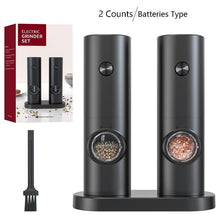 Load image into Gallery viewer, Electric Salt and Pepper Grinder Set Portable Automatic Grinding Tool Adjustable Coarseness Battery Operated Mill Household Kitchen Appliance for Cooking Seasoning and Daily Use Perfect Gift for Home Chefs and Food Lovers,Gift,Christmas
