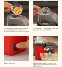 Load image into Gallery viewer, Popcorn Maker Home Made Popcorn Machine 1200W with Measuring Cup Healthy Snack No Oil Electric Popcorn Makers,Gift,Christmas,For home

