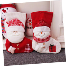 Load image into Gallery viewer, MAGICLULU 2Pcs Xmas Candy Bag Stocking Pendant and Knitted present Pouch for Christmas Tree Fireplace and Festive Decorations for Filling with Treats and Surprises
