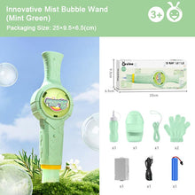 Load image into Gallery viewer, 2025 Trending Mist Bubble Wand – TikTok Viral Smoke Bubble Toy with LED &amp; Music, Summer Outdoor Magic Fun for Kids,Gift

