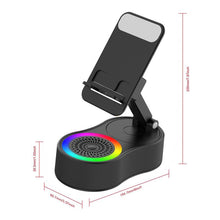 Load image into Gallery viewer, Wireless Induction Audio Bluetooth Speaker, 5in1 Phone Holder, Emergency Rechargeable (4000mAh) with Colorful Ambient Light Foldable for Tablet iPhone Android, Gifts for Men Women,Gift
