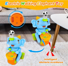 Load image into Gallery viewer, Elephant Toy Walking Elephant Baby Musical Toys with Drum Electric Car with LED Lights &amp; Sounds, Moving Toys For Babies, Electric Car With Led Lights &amp; Sounds Elephant Slide Toy For Boy And Girls
