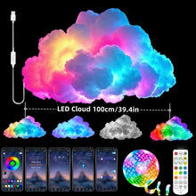 Load image into Gallery viewer, Thunder Cloud Lamp - USB-Powered RGB Music Sync Light with APP/Voice Control, DIY Hanging Decor for Bedroom Gaming Setup, Atmosphere Light (Includes Remote)
