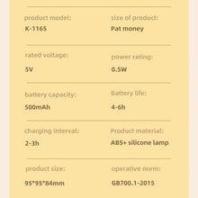 Load image into Gallery viewer, Cute Pumpkin Design Night Light, USB Rechargeable Pat Light, Universal Novelty Lighting for Home Bedroom Living Room Decor,Halloween decor
