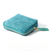 Load image into Gallery viewer, 2025 New Travel Jewelry Case – Portable Organizer for Rings, Bracelets, &amp; Bangles with Tassel Zipper, Elegant Jewelry Roll for Journey, Crystal Jewelry Storage Pouch, Mini, Navy Blue,Gift
