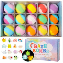 Load image into Gallery viewer, Bath Bombs Gift Set Toy, 15pcs/box Luminous Bath Bomb Toy with Random Color Toy Inside, Fun Bath Toy for Kids, Birthday Gift for Boys &amp; Girls

