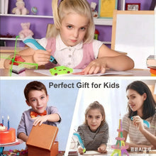 Load image into Gallery viewer, 3D Printing Pen with Display, Includes DIY Painting 3D Pen, 10 Starter Colours Of PLA Filament of 5 meters, Finger Cap + Stencil Book + Project Guide &amp; Type-c Cable, Easter Gift,
