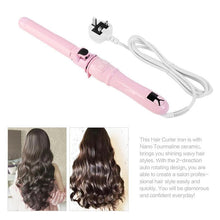 Load image into Gallery viewer, Automatic Rotating Hair Curler, hair waver, 28MM Self Curling Wand Iron with LCD Display 100-230℃, Instant Heat Ionic Curling Iron, Comfort Hair Styling Tool for Home &amp; Salon Use, Hairdressing Tool for Gifts, for Beach Waves Pink,Gift for grills
