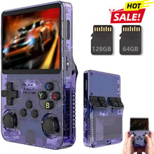 Load image into Gallery viewer, R36s Handheld Retro Game Console, 1 Count Rechargeable Portable Pocket Game Console with 3.5-inch IPS Screen, Linux System Game Console White mini  game  console,Christmas Gift
