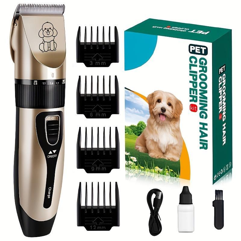 Electric Dog Clippers, Rechargeable Cordless Low Noise Hair Clipper Set with Accessories for Dogs, Cats, Horses & Other Pets – Professional Pet Grooming Clippers for Thick Coats,Gift,Christmas