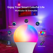 Load image into Gallery viewer, 16 Colors RGB Bulb LED Multicolor Bulb E27 Base 220V Household Lighting Dimmable 24 Key Remote Control Atmosphere Neon Light flood night

