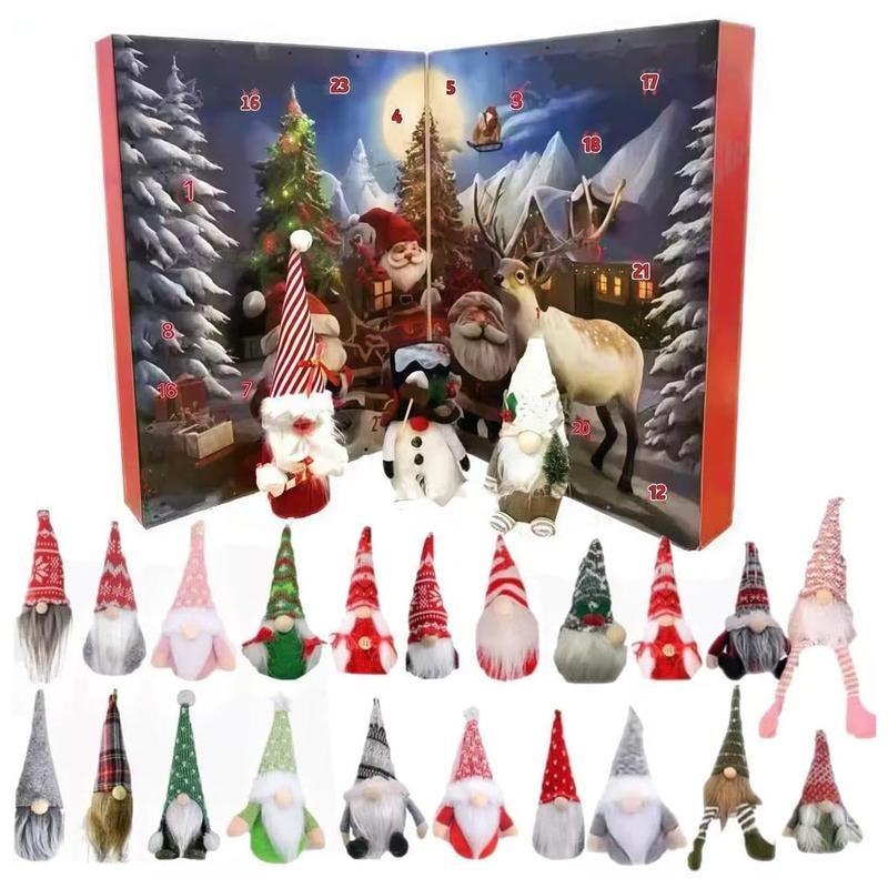 Christmas Gnome Advent Calendar Gift 24 Days Countdown to Christmas with Gnome-themed Pendants and Ornaments for boys girls,Christmas present