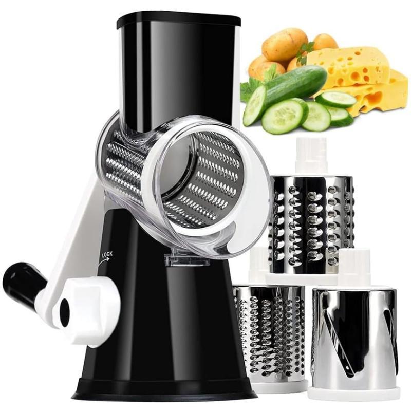 3 in 1 Multifunctional Rotary Cheese Grater, Manual Vegetable Slicer for Carrot Cucumber Potato, Valentine's Day Gift,Christmas,For home