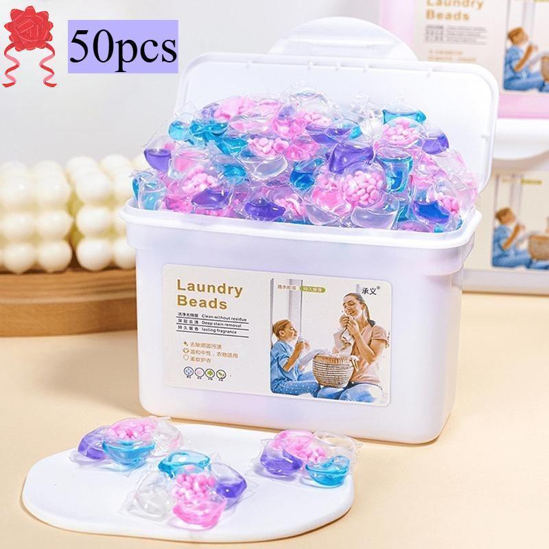 5-in-1 Laundry Detergent Pods 50 Count Box Long Lasting Fragrance Antistatic Essential for Home Laundry,For Home