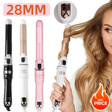 Load image into Gallery viewer, Automatic Rotating Hair Curler, hair waver, 28MM Self Curling Wand Iron with LCD Display 100-230℃, Instant Heat Ionic Curling Iron, Comfort Hair Styling Tool for Home &amp; Salon Use, Hairdressing Tool for Gifts, for Beach Waves Pink
