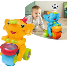 Load image into Gallery viewer, Elephant Toy Walking Elephant Baby Musical Toys with Drum Electric Car with LED Lights &amp; Sounds, Moving Toys For Babies, Electric Car With Led Lights &amp; Sounds Elephant Slide Toy For Boy And Girls
