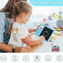Load image into Gallery viewer, 2 in 1 Learning Card Machine with LCD Writing Board and 224 Word Flash Cards Educational Smart Toy with Voice Sound Function Fun Learning Game Perfect Birthday and Holiday Gift for Kids Toddlers and Preschool Children,Christmas,Gift
