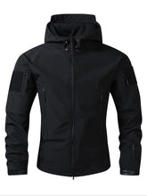 Load image into Gallery viewer, Men&#39;s Regular Fit Solid Zip Up Hooded Jacket, Casual Waterproof Windproof Long Sleeve Jacket for Daily Outdoor Wear, Men Clothing for Fall &amp; Winter
