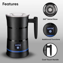 Load image into Gallery viewer, Electric Milk Frother 4 in 1 Automatic Frother Milk Steamer Latte Coffee Foam
