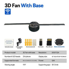 Load image into Gallery viewer, 3D Holographic Projection Fan Dual Blade LED Display 224 RGB Lights WiFi APP Control Perfect for Advertising Party and Commercial Use,Gift,For party
