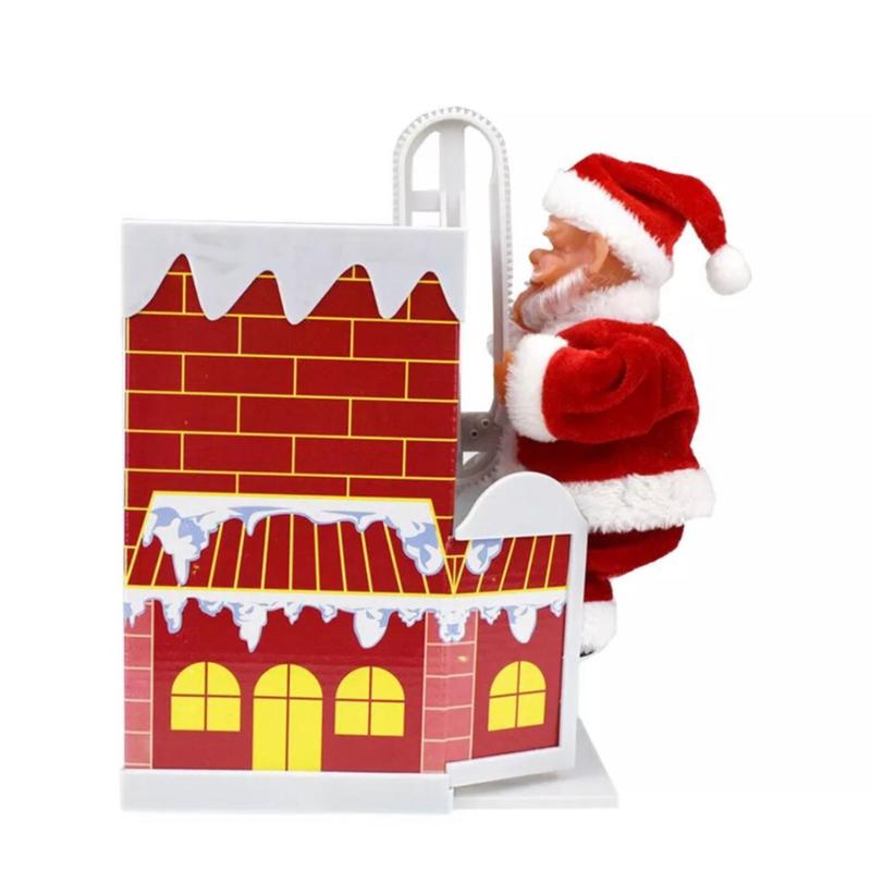 Christmas Santa Claus Doll, Electric Climbing Chimney Santa Claus for Christmas Party Home Decor Xmas Gift Pack Ornaments
