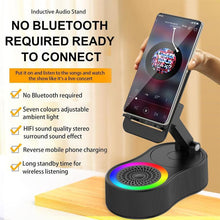 Load image into Gallery viewer, Wireless Induction Audio Bluetooth Speaker, 5in1 Phone Holder, Emergency Rechargeable (4000mAh) with Colorful Ambient Light Foldable for Tablet iPhone Android, Gifts for Men Women,Gift
