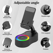 Load image into Gallery viewer, Wireless Induction Audio Bluetooth Speaker, 5in1 Phone Holder, Emergency Rechargeable (4000mAh) with Colorful Ambient Light Foldable for Tablet iPhone Android, Gifts for Men Women,Gift
