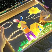 Load image into Gallery viewer, Acrylic Dry Erase Board with Led Light,LED Letter Message Board with Base &amp; Pen &amp; Glasses Clothes, Suitable for Office School Home, Craft Supplies,Festival activities
