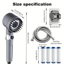 Load image into Gallery viewer, High Pressure Ion Shower Head with Built in Filter Turbo Charger and Adjustable Spray Modes Handheld Powerful Shower Head
