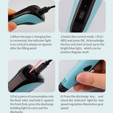 Load image into Gallery viewer, 3D Printing Pen with Display, Includes DIY Painting 3D Pen, 10 Starter Colours Of PLA Filament of 5 meters, Finger Cap + Stencil Book + Project Guide &amp; Type-c Cable, Easter Gift,
