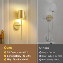 Load image into Gallery viewer, 2 Pack Rechargeable Wall Lights, RGB LED Bulbs, No Wiring Required, Decorative Lighting for Living Room Bedroom Hallway Bathroom
