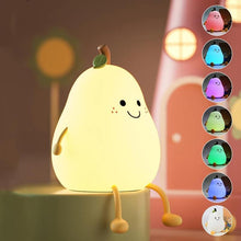 Load image into Gallery viewer, Cartoon Pear Night Light – USB Rechargeable Colour Changing LED Lamp, Cute Ambient Light for Bedroom, Nursery &amp; Living Room Decor, Perfect Bedside Nightlight Gift,Lamp
