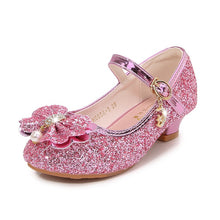 Load image into Gallery viewer, Girl&#39;s Rhinestone Decorated Bowknot Design Mary Jane Flats, Cute Sequins Decorated Princess Shoes for Party, Fashionable Shoes for Girls, Valentine&#39;s Day, Gift Valentine&#39;s Day Gift
