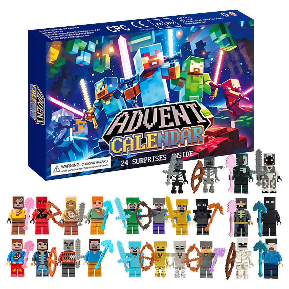 24-day countdown calendar, a 24-day digital countdown calendar for Minecraft building blocks, the perfect gift for Christma,christmas present