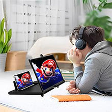 Load image into Gallery viewer, UK Premium 14 Inch Mobile Phone Screen Magnifier Stretch Design 3D HD Mobile Phone Magnification Screen for Watching Movie Videos on All Smartphones Accessories Cellphone Stand Mount
