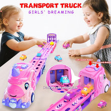 Load image into Gallery viewer, Kids 7-In-1 Unicorn Car Toy with Lights &amp; Music, Foldable Transport Carrier Truck for 1-5 Year Olds, Perfect Gift for Girls,Christmas,Gift
