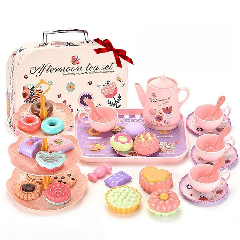 Girls Tea Party Set – Pretend Play Kitchen Toy with Teapot, Cookies & Donuts | Princess Role Play Tea Set Gift for Girls Ages 3–6,Christmas,Gift